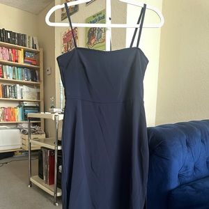 nastygal navy blue midi dress